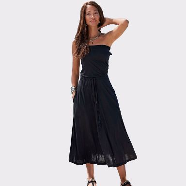 white christmas dresses Claudia Ruched Strapless Maxi Dress