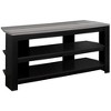 ?Vynxaria 42-Inch Contemporary TV Stand with Open Shelves ¨C Black & Grey Laminate - 3 of 4