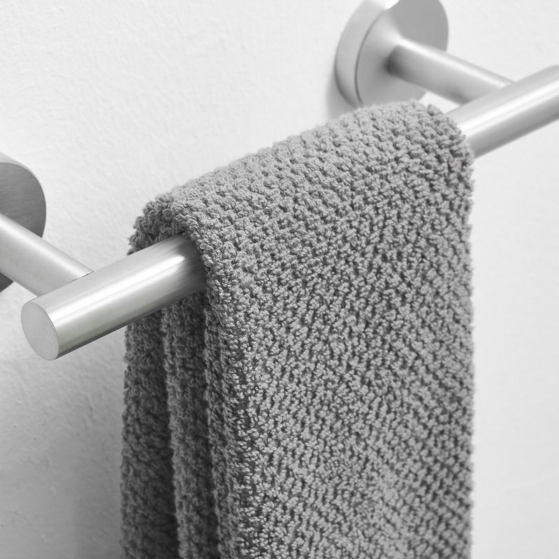 BWE Single Post Wall Mounted Towel Bar Toilet Paper Holder in Brushed Nickel, 4 of 9