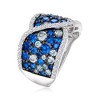 Ross-Simons 1.37 ct. t.w. Simulated Sapphire and .20 ct. t.w. CZ Ring in Sterling Silver - 3 of 4