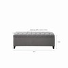 CAVINAS 49" Tufted Storage Ottoman Bench,Footstool with Espresso Birch Legs and Soft-Close Lid,Storage Bench for Bedroom,Living Room,Entryway - 3 of 4