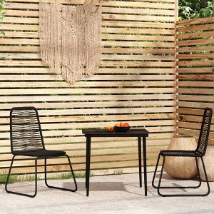 vidaXL 3 Piece Patio Dining Set Black - 1 of 4