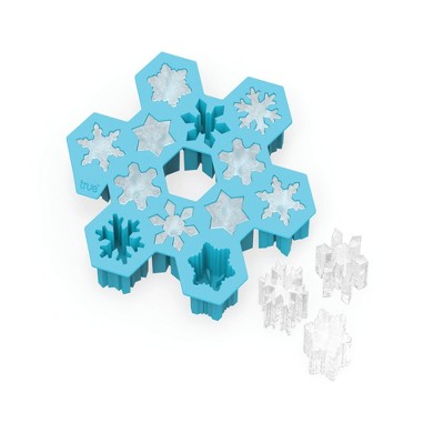 2 Pcs 12 Grids Silicone Ice Cube Trays Snowflake Shaped Chocolate DIY Mould Cupcake Dessert Baking Mold (Sky-blue), Size: 7.09 x 6.3 x 1.57