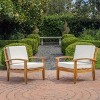 Christopher Knight Home Peyton Outdoor Acacia Wood Club Chairs with Water-Resistant Cushions (Set of 2) - 2 of 4