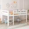 PAGED Simple Wooden Low Loft Bed Bunk Bed, Twin Size Bed Frame with Ladder and Full Length Guardrail for Kids, Teens - 2 of 4
