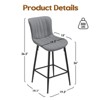 NicBex Faux Leather Counter Height Bar Stools Set of 2,Counter Stools with Chrome Base,Footrest,Bar Chairs for Kitchen,Living Room,Cafes - 3 of 4