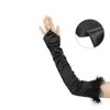 INSPIRE CHIC Women's Satin Hooked Finger Feather Fingerness Costplay Sleeves Gloves for Christmas Dance Party 1 Pair - 3 of 4