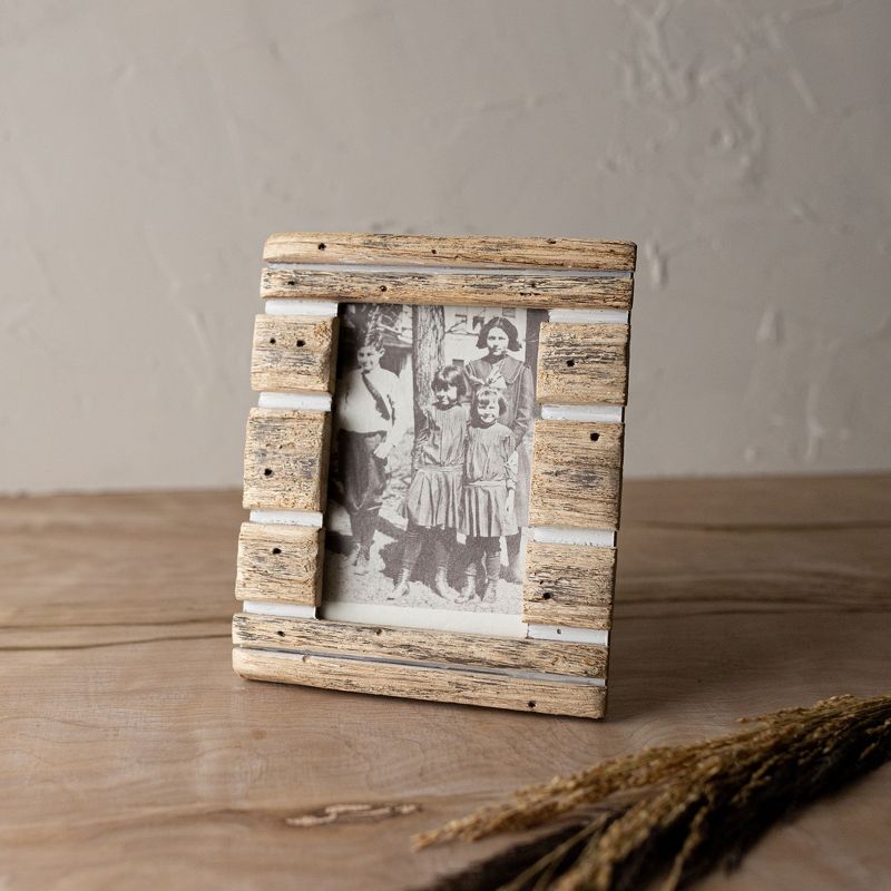4x6 Inch Striped Driftwood Picture Frame Wood, MDF & Glass by Foreside Home & Garden, 3 of 9