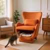 DOMETOUR 2 in 1 Pet Friendly Modern Velvet Lounge Chair, Upholstered Back Accent Chair Leisure Single Sofa Chair for Living Room Office - 4 of 4