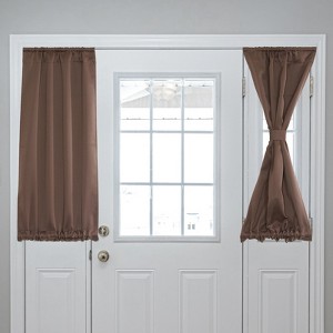 Unique Bargains Blackout Tie Up Pocket Window Door Curtain 1 Panel - 1 of 4