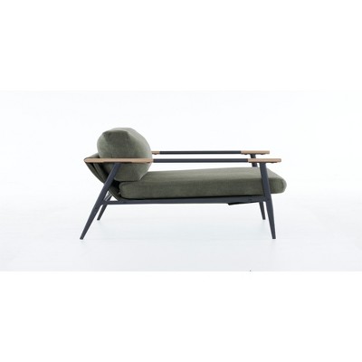 Cesicia Green Accent Chair Arm Chair with Metal Frame, Upholstered Side Chair Comfy Sitting Chair for Living Room