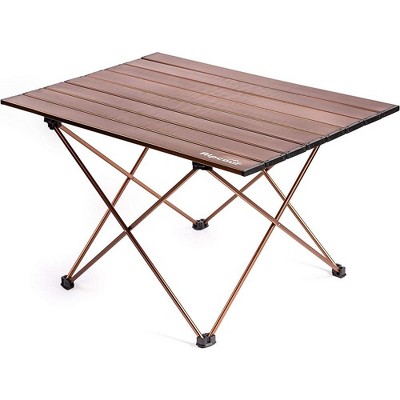 Alpcour Compact Folding Camping Table - Lightweight Aluminum Portable Side Table - Large