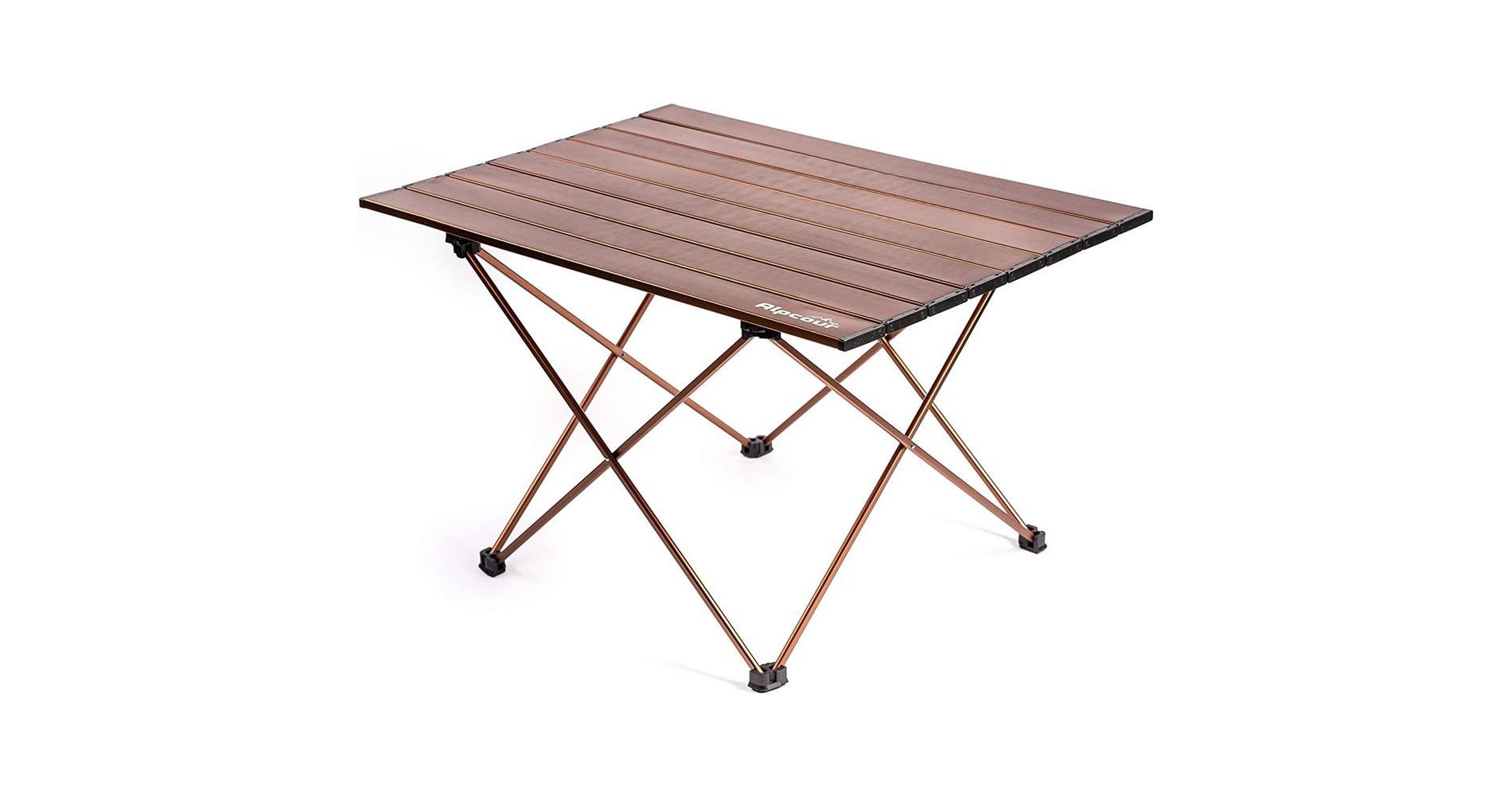 Alpcour Compact Folding Camping Table - Lightweight Aluminum Portable Side Table - Large