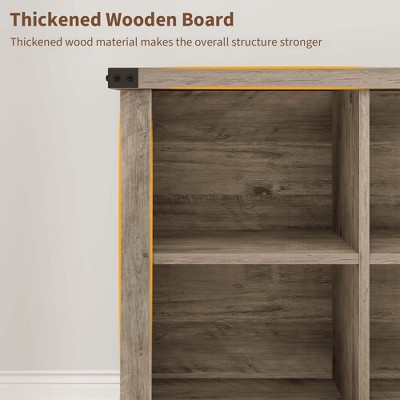 Close-up of thickened wooden edge and joints showing construction