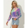 INSPIRE CHIC Women's Sequin Long Sleeve Glitter Shiny Party Bomber Jacket - 3 of 4