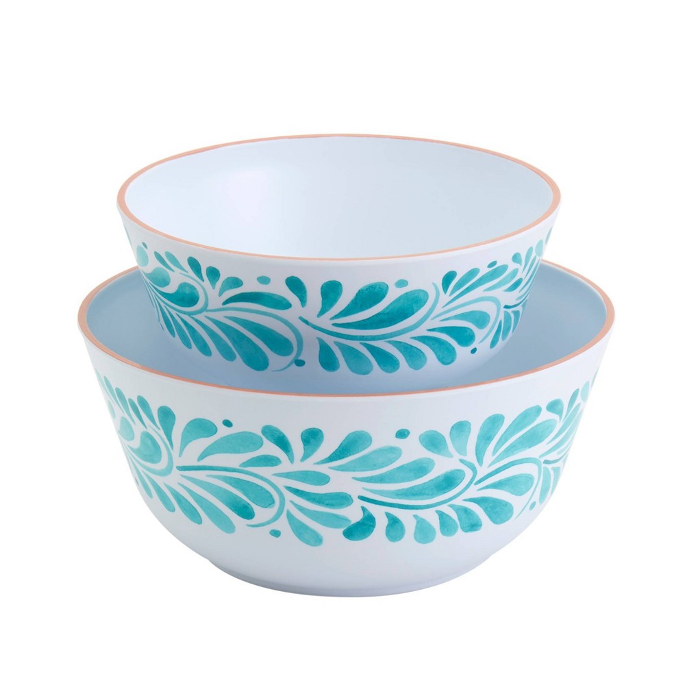 Photos - Serving Pieces Infuse 2pc Melamine Oval Serving Bowl Set Blue