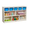 ECR4Kids 5+5 Mobile Storage and Tray Cabinet with 5 Scoop Front Bins, White Wash - 4 of 4