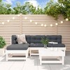 vidaXL Garden Lounge Set Solid Pine Wood Modular - White - 2 of 4
