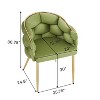 Ridstar Upholstered Handmade Velvet Accent Chair & Armchair Set Of 2 With Gold Legs For Reading, Living Room-Green - 2 of 4