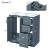 30" Freestanding Bathroom Vanity with Ceramic Sink and 3 Drawers,Solid Wood Storage Cabinet for Small Spaces-The Pop Home - 4 of 4