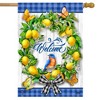 Lemon Wreath Spring House Flag Welcome Bluebird 28" x 40" Briarwood Lane - 2 of 4