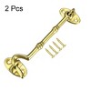 Unique Bargains Brass Cabin Eye Latch Gate Door Swivel Hook with Mounting Screws 2 Pcs - 3 of 4