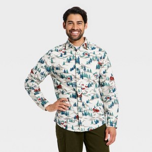 Men's Plaid Holiday Shirt - Goodfellow & Co™ White - 1 of 3