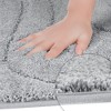 Unique Bargains Microfiber Bathroom Floor Geometry Absorbent Non-Slip Washable Mats 2 Pcs - 3 of 4