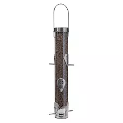 Droll Yankees Classic Finch Feeder with Ring Pull Advantage - Silver