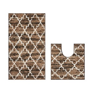 Savio Collection 100% Micro Polyester 2 Piece Bath Rug Set - Better Trends - 1 of 4