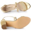Allegra K Women's Glitter Buckle Closure Crisscross Strap Block Heels Sandals - 4 of 4
