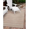 HomeStock Outdoor Washable Weston Tan & Ivory 5' X7', Machine Woven with Printed Designs, Coastal - 2 of 4