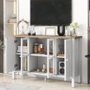 HDZNVF Retro TV Stand with 3 Spacious Cabinets for TVs up to 43 Inche White - 3 of 4