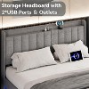 Whizmax Floating Bed Frame with LED Lights, Upholstered Platform Full Bed Frame with Charging Station, No Box Spring Needed - 4 of 4