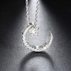 Moon Star Pendant Necklace Women  Sterling Silver Clear Cz Ginger Lyne Collection - image 2 of 4