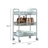 LunaLulinlk 3-Tier Rolling Cart Metal Utility Cart with Wheels Storage Cart for Office Kitchen - 2 of 4