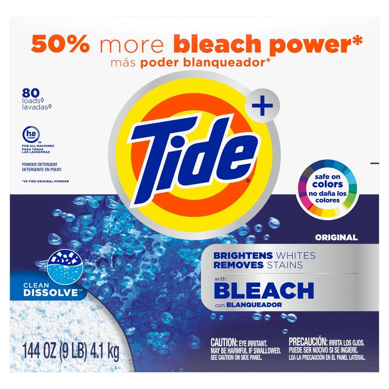 Tide Original Plus Bleach Powder Laundry Detergent - 144oz, 1 of 8