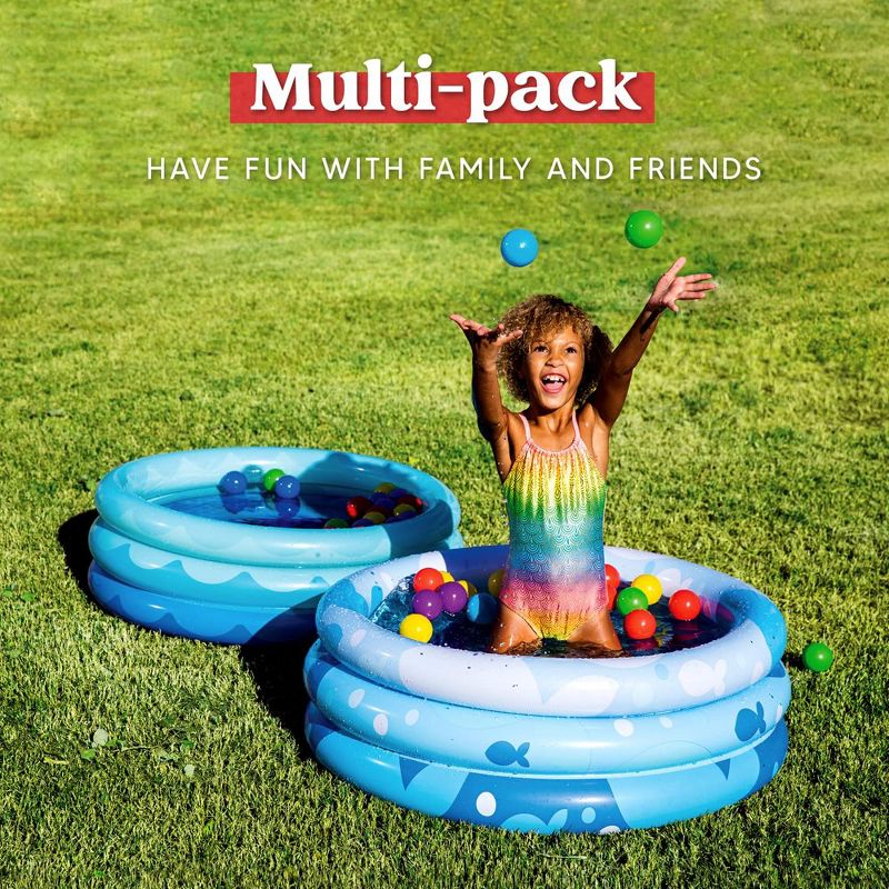 Syncfun 2Pcs 34" X 10" Inflatable Kiddie Pool Set Baby Pool Kids Swimming Pools Backyard Pool Inflatable Summer Pool for Kids Toddler, 2 of 8