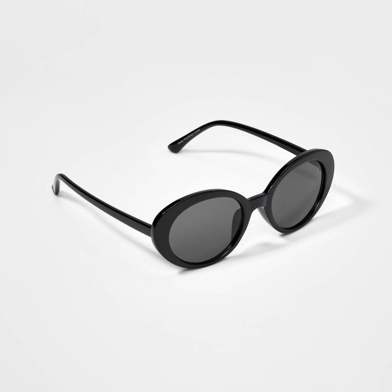 Girls&#39; Plastic Oval Sunglasses - art class&#8482; Black, 2 of 4