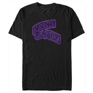 Men's Wednesday Nevermore Academy Sign T-Shirt - 1 of 4