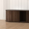 GALANO Oval Fluted TV Cabinet with Sliding Tambour Door in Royal Walnut, 59.1" W x 17.7" D x 14.9" H - 4 of 4