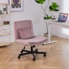 Dsvimoy Task and Office Chair Comfortable Cross Legged Desk Chair with Wheels for Office Use, Pink, 26"*22.5"*11" - 2 of 4