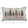Storied Home Printed Lumbar Pillow with Piping, Embroidery, and Trees "Merry Christmas", Multicolor - 2 of 2