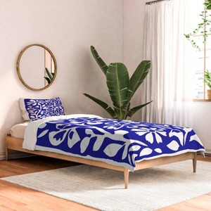 Deny Designs DorisciciArt Indigo Boho Floral Comforter and Pillow Sham Set Blue - 1 of 4