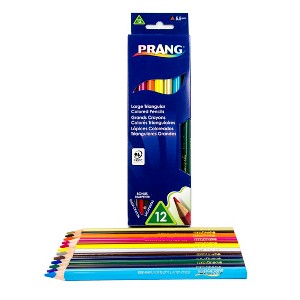 Prang® Triangular Colored Pencils, 5.5 mm core, With Sharpener, Assorted Colors, 12 Count - 1 of 1