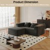 77.17" Corduroy Modular Boneless L-Shaped Sectional Sofa with Ottoman, High-Density Memory Foam, Flexible Configurations, Plush Cushions - 3 of 4