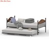 Bedroom Daybed with Trundle, Twin Bed Frame w/ Sturdy Metal Foldable Trundle Bed, Trundle Bed Twin w/Stylish Headboard - 4 of 4