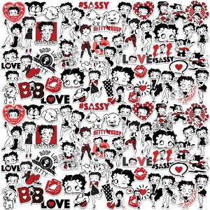 Betty Boop Limited Color 100ct Vinyl Large Deluxe Stickers Variety Pack - 1 of 4