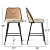 Set of 6 Rattan Back Counter Bar Stools,Double Layer Paded Counter Height Chairs for Dining Room,Island,Home Bar-Tanpinhause - 4 of 4