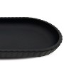 LunaLulinlk Soap Dish Rubberized Plastic Ribbed Accessory Tray, Black - 3 of 4